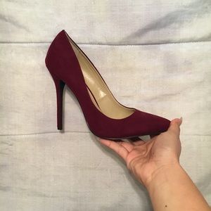 Burgundy suede heels